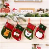 Christmas Decorations Mini Stockings Xmas Tree Ornaments Santa Claus Snowman Reindeer Gift Card Sierware Holders Xbjk2209 Drop Deliv Dhblk