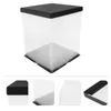 Presentförpackning transparent tårta Box Square Storage Container Food Packaging Boxes dessert bärare