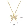 Pendentif colliers demoiselle d'honneur délicat Micro pavé CZ papillon Zircon tour de cou mode coréenne bijoux en acier inoxydable pour les femmes