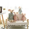 Плюшевые куклы, детская игрушка, маленькая и милая розовая хлопковая кукла с бантом и зеленая кукла-мышь с бантом, мягкая игрушка 230629