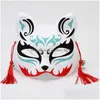 Party Masks Japanese Hand-Painted Style Pvc Cat Mask Cosplay Masquerade Festival Ball Kabuki Kitsune Costume Jk2009Ph Drop Delivery Dhkef