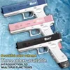 Sand Play Water Fun Pistola de Água Elétrica Glock Brinquedo de Tiro Completo Automático Brinquedo de Praia de Água de Verão Para Crianças Crianças Meninos Meninas Adultos 230629