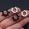 Boucles d'Oreilles Créoles Boho Bijoux Clip Boucle D'Oreille Pour Homme Boule Ronde Acier Inoxydable Femme Asymétrique