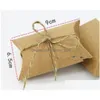 Gift Wrap Event Cute Kraft Paper Pillow Favor Box Wedding Party Favour Candy Boxes Bags Supply Drop Delivery Home Garden Festive Supp Dhypw