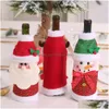 Decorazioni natalizie Bottiglia di vino Er Maglione di champagne Babbo Natale Renna Pupazzo di neve Ornamenti per la tavola della festa di Natale Xbjk2109 Drop Delivery Home Dhbkz