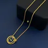 Mens Designer Necklace Hoop Pendants 18K Gold Plated Chain Luxury Gold Necklaces Stainless Steel Letter Choker Cuban Link Jewelry Accessories Gifts with Box