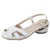 Sandalen Zomer Vrouwen Schoenen Enkelband Cirkel Hoge Hakken Vrouw Peep Toe Mode Plus Size Leer Gladiator