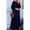 Vêtements ethniques Moyen-Orient Musulman Ensemble Abaya Deux Pièces À Manches Longues Haut Et Pantalon Tenue Vendu Mode Lâche Casual Match Filles Costume 2023