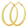 Elegant 18K Real Gold Silver Plated Big Hoop örhängen för kvinnor stora runda huggie örhänge modedesign med verklig S925 sterling silver earnail nål anti-allergi