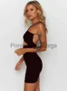 Robes de soirée robe sexy dos nu bretelles spaghetti sans manches femmes vêtements fête noir mini robes robe d'été pour femmes 2022 vêtements x0629