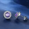 Boucles d'oreilles à tige 2023 classique de haute qualité rond Zircon cristal fin oreille pour femmes fille fête élégant bijoux cadeau