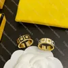 Designer Gold Ring Luxury F Letter Ring Brass Material Opening Couple Band Rings Fashion Jewelry Personalized Simple