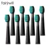 Rakare Fairywill Electric Toothborstes Ersättningshuvuden Elektriska tandborstehuvudsuppsättningar för FW507 FW508 FW917 Huvudtandborste