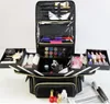 Maquillage Train Cas Femmes Cosmétique Organisateur Portable Cometic Sac Maquillage valise 2 couches femmes voyage cosmétique Cas 230628