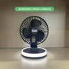 Ventilador pequeno, bateria 18650, 3000mAh, carregando 5-6 horas quando a luz está acesa, a primeira marcha é usada por 7 horas; 5 horas na segunda marcha; Terceira marcha 3 horas, quarta marcha 2 horas