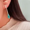 Pendientes colgantes S925, aguja de plata, rosa, azul claro, gotita de agua, joyería larga para mujer, regalo para novia, hermoso accesorio festivo