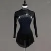 Vêtements de scène robe de patinage artistique femmes fille glace bleu Royal Costume de gymnastique personnalisé strass blanc noir B041