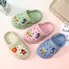 Sandaler Kawaii Cartoon Dinosaur Slippers Child Flat Shoes Cogs for Kids Summer Flip Flops Boys Girls Mules Room Beach Sandaler Pink 230628