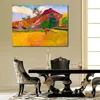 High Quality Canvas Art Reproduction of Paul Gauguin Mountains in Tahiti Figure Painting Home Office Decor