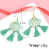 Boucles d'oreilles pendantes mode bohème gland déclaration coloré Vintage soie tissu goutte boucle d'oreille pour les femmes 2023 oreille bijoux