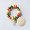 Wholesale silicone beaded bracelet Korean velvet tassel key chain womens multicolor options