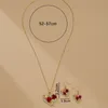 Bröllopsmycken sätter Creative Love Rose Heart Pendant Necklace For Women Exquisite Zircon Forever Romantic Valentines Day 230627