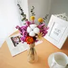 Dried Flowers Mini Natural Flower Bouquet Eucalyptus Daisy Rose Wedding Arrangement Party Home Living Room Decoration Exotic