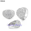 مجموعة مجوهرات فاخرة اختبار VVS Moissanite Iced Out Rings Men Rock Sier Diamond Hip Hop Ring