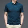 Heren poloshirt bedrukt T-shirt met korte mouwen Zomer dunne zwarte Business Casual Ice Silk Tee 230629