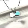 Pendant Necklaces 10mm 2 heart necklace woman stainless steel blue pink green pendant jewelry on the neck Valentine Day Christmas gifts Z230629