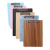 Clipboard 6Pcs A5 Wood Clipboards Mini Restaurant Menu Metal Clip Writing Board Pad Office Paper Sheet Holder File Folder Supply Organizer