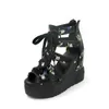Sandaler trycker fritidskilor Kvinnor Summerskor Kvinnor Sandaler Plattform Shoelaces High Heels Casual Shoes Woman 230628