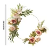 Decorative Flowers Peony Wreaths Silk Cloth Material Round Shaped Artificial Flower Hoop Wall Hanging Attractive Colors Broadly Used For