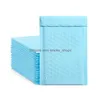 Bubble Cushioning Wrap Blu Poly Mailers Buste imbottite autosigillanti 13X18Cm Confezione foderata Sacchetti regalo Xbjk2102 Drop Delivery Office Dhxqh