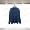 xinxinbuy Men women designer Sweatshirt Hoodie Paris stripe Jacquard Letter sweater Paris blue black white M-2XL