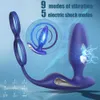 Electric Shock Anal Vibrator Butt Plug Male Prostate Massager Anus Vagina Stimulator Penis Cock Ring for Men Couples