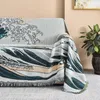 Blankets Textile City Japanese Simple Style Wave Home Cloth Sofa Blanket Dust Cover Jumbo Size Double Cushion Camping Picnic 230628