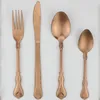 Dinnerware Sets Vintage Old Metal Knife And Fork Dinner Spoon European-style Tableware Netflix Dessert Pography Props