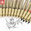 Pennor Japan Sakura Needle Pen Set XSDK Waterproof Hook Pen Ritning Hand Ritad Comic Student Design Anime Dediced Black Gel Pen