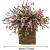 Kwiaty dekoracyjne Kosz hortensji sztuczny kwiat wiszący uchwyt wielofunkcyjny kwiaciarnia rattan sadza do dekoracji
