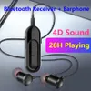 Connectors Upgraded 28h Play Bluetooth 5.0 Audio Receiver + Earphone 3.5mm Aux Jack Wireless Adapter Builtin Mic for Car Headphone Speaker