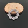 Hårklipp 30st 27 27mm Clear Crystal Rhinestone Paled Floral Round Alloy Button Patch Sticker Girls Jewel Garment Shoe DIY