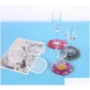 Moldes para hornear Posavasos de resina Sile Geode Wave Mold Diy Epoxy Tray Mod Moldes de fundición redondos para hacer Home Craft Decoration Xb1 Drop De Dhsyl