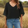 T-shirt da donna Y2k Fashion Shirt Stampa scollo a V Basic Top Casual 3D Blusas Mujer De Moda Roupas Femininas Atacado Barato