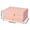 Storage Bags Travel Jewelry Organizer Mirror Box With Drawers Double Layer Earring Ring Necklace Bracelet For Desktop