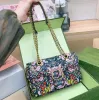 7A Luxury Designer Bags Fashion Cross Body Flower Trend Style Double Letter Chain Shoulder Bag Girl Wallet Handbag Top Quality