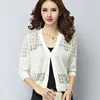 Femmes tricots printemps automne été Cardigan femmes évider châle tricoté pull veste femme Cardigans mince manteau dames dentelle hauts