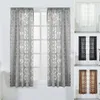 Cortina Marrocos Estampa Floral Tule Janela Transparente Cortina Para Sala De Estar Drapeado Transparente Decoração Da Casa D30