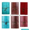 Блокноты Vintage Binder с тиснением Travelers Pu Leather Journal Notebook многоразового использования Ретро спиральный дневник Sketchbook Kdjk2112 Drop Delive Dh7Ur