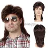 Synthetische Pruiken Mullet Pruiken voor Mannen 70s 80s Kostuums Heren Zwart Fancy Party Accessoire Cosplay Haar Pruik x0826